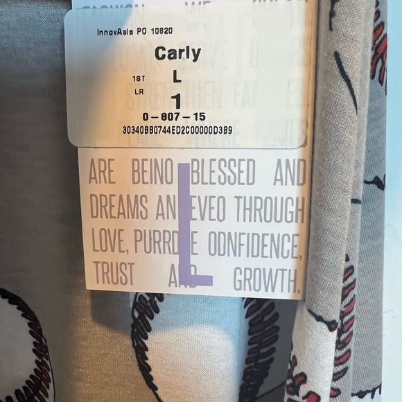 Lularoe Baseball Print Dress - Picture 3 of 4